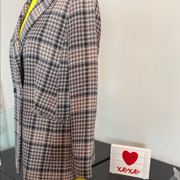 Talbots Plaid Blazer - Black, White, Red - Picture 4 of 7